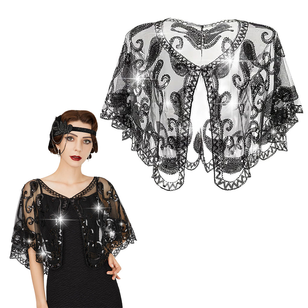 SANNIDHI Women Wrap Fashion Sheer Sequine Shawl Wrap for Evening Event Elegant Lace Wrap Shawl for Off-shoulders, Dresses SANNIDHI Women Wrap Fashion Sheer Sequine Shawl Wrap for Evening Event Elegant Lace Wrap Shawl for Off-shoulders, Dresses